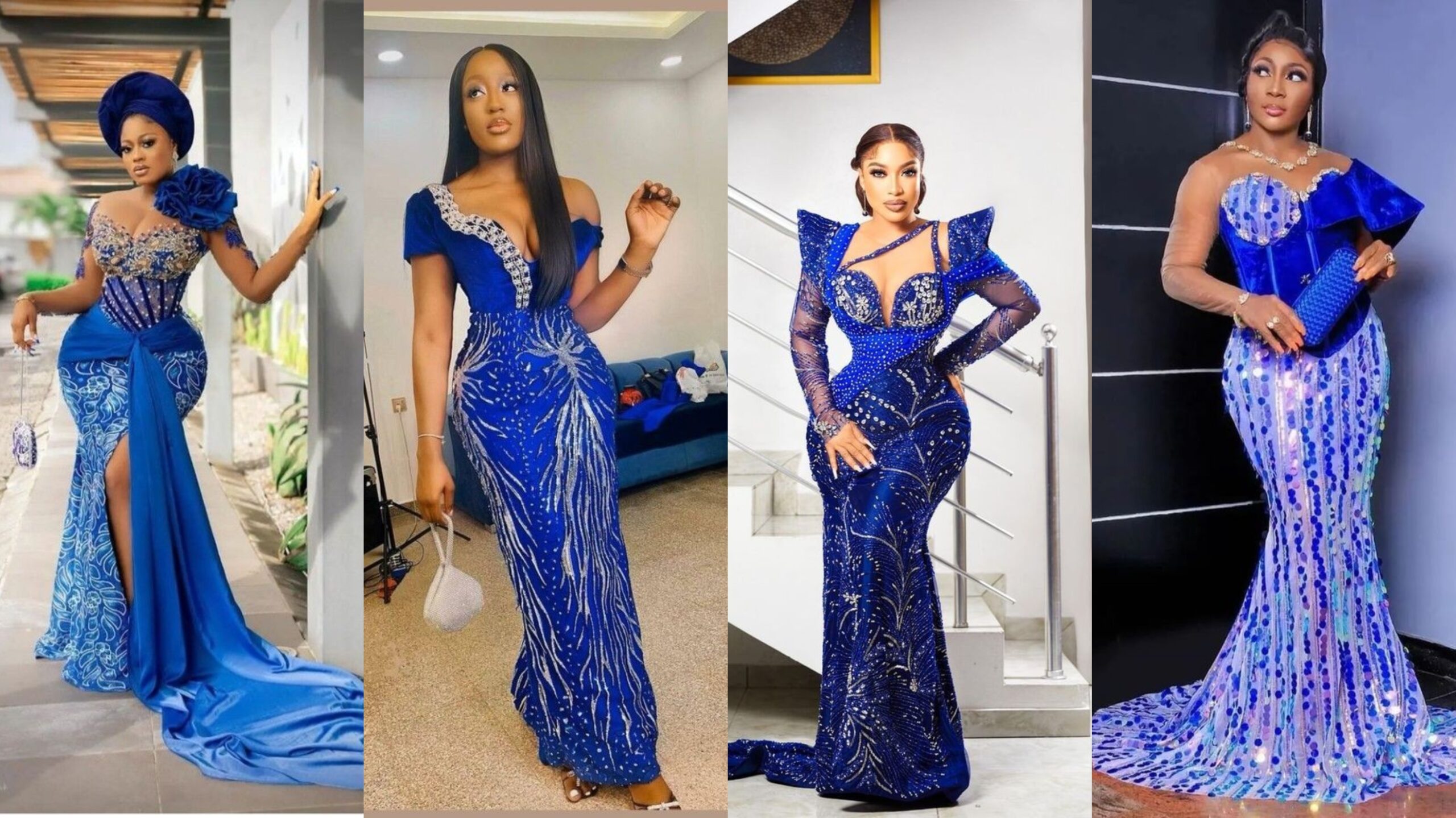 Amazing Royal Blue Colour Asoebi and Owambe Styles to